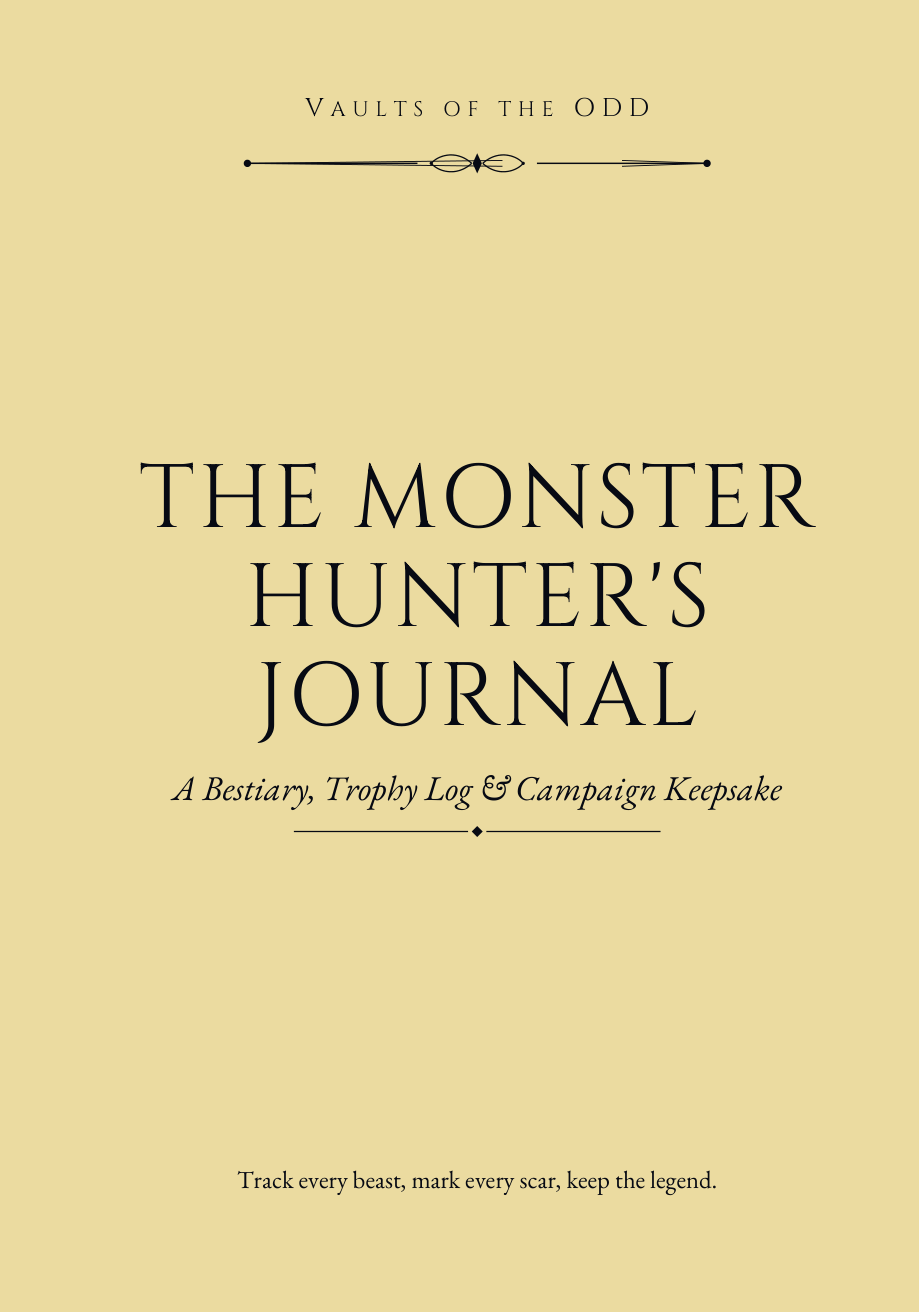 The Monster Hunter's Journal, gold cover