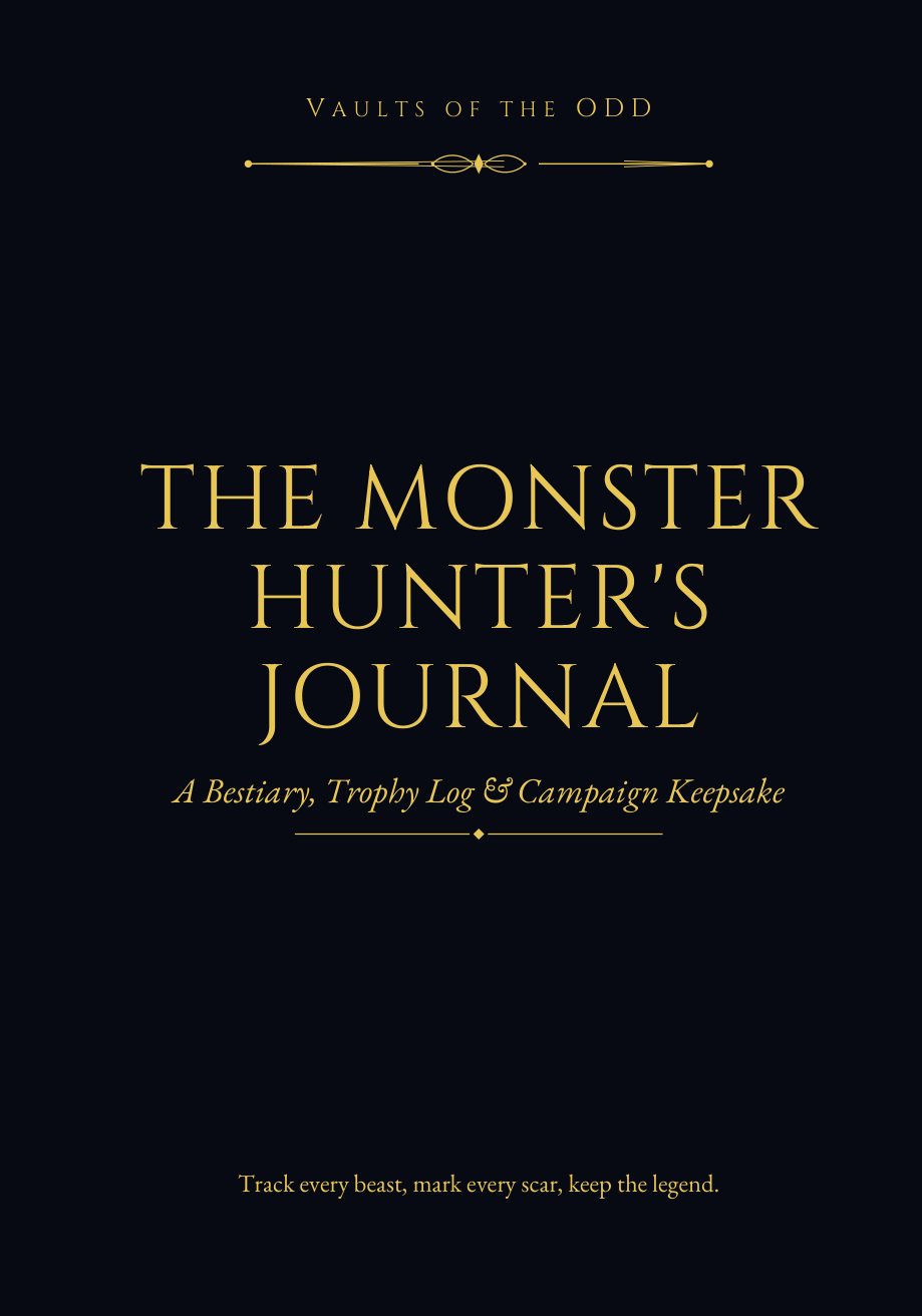 The Monster Hunter's Journal, midnight cover